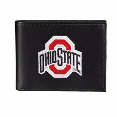 Ohio State University Black Bi-Fold Embroidered Wallet w/ RFID Blocking - Collegiate Home
