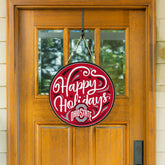 Ohio State University Holiday Round Door Décor with Hanging Rope, 18x1 - Collegiate Home