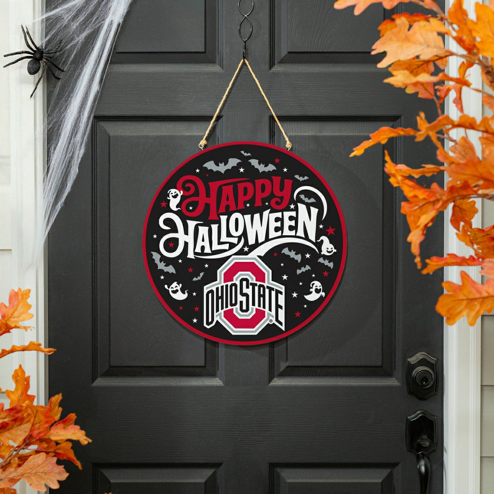 Ohio State University Halloween Round Door Décor with Hanging Rope, 18 - Collegiate Home