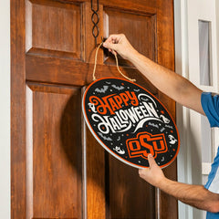 Oklahoma State University Halloween Round Door Décor with Hanging Rope - Collegiate Home