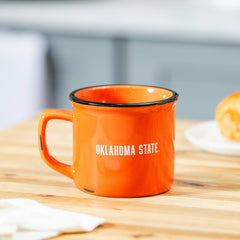 Oklahoma State University Ceramic Camp Cup with Enamel Finish, 14oz - Collegiate Home