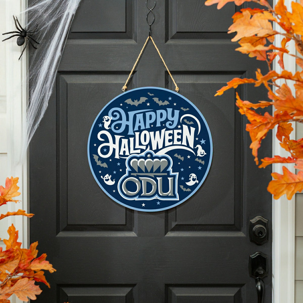 Old Dominion University Halloween Round Door Décor with Hanging Rope, - Collegiate Home