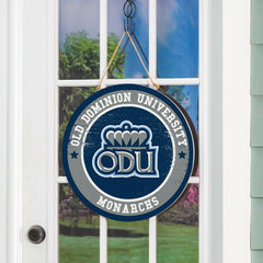 Old Dominion University Round Door Décor with Hanging Rope, 18x18 - Collegiate Home