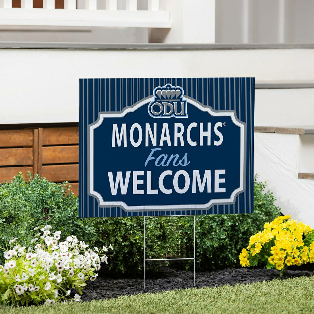 Old Dominion University Coroplast Yard Sign, "Fans Welcome" - Collegiate Home