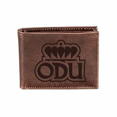 Old Dominion University, Bi-Fold Wallet, Brown, CH, 100% Genuine Leath - Collegiate Home