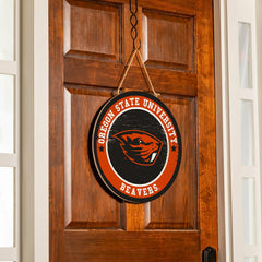 Oregon State University Round Door Décor with Hanging Rope, 18x18 - Collegiate Home