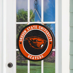 Oregon State University Round Door Décor with Hanging Rope, 18x18 - Collegiate Home