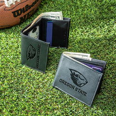 Oregon State University, Bi-Fold and Tri-Fold Wallet Gift Set, Black - Collegiate Home