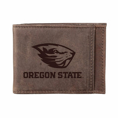 Front Pocket Wallet w/ RFID Blocking, Oregon State University, Brown - Collegiate Home