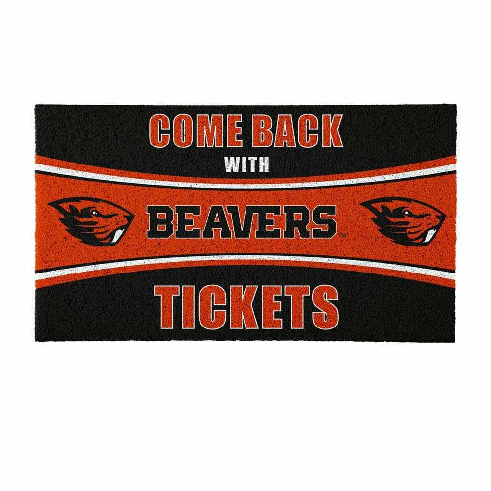 28" x 16" PVC Trapper Mat, Come Back with Tickets, Oregon State Univer - Collegiate