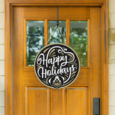 Purdue University Holiday Round Door Décor with Hanging Rope, 18x18 - Collegiate Home