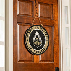 Purdue University Round Door Décor with Hanging Rope, 18x18 - Collegiate Home