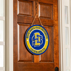 South Dakota State University Round Door Décor with Hanging Rope, 18x1 - Collegiate Home
