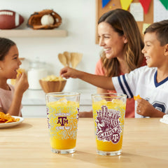 Texas A&M 16oz Glass pint, Set of 2 - Collegiate Home
