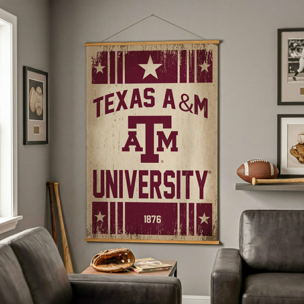 Texas A&M, Canvas Wall Tapestry, Large, 54x36 - Collegiate Home
