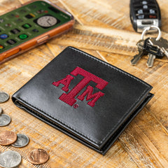 Texas A&M Black Bi-Fold Embroidered Wallet - Collegiate Home