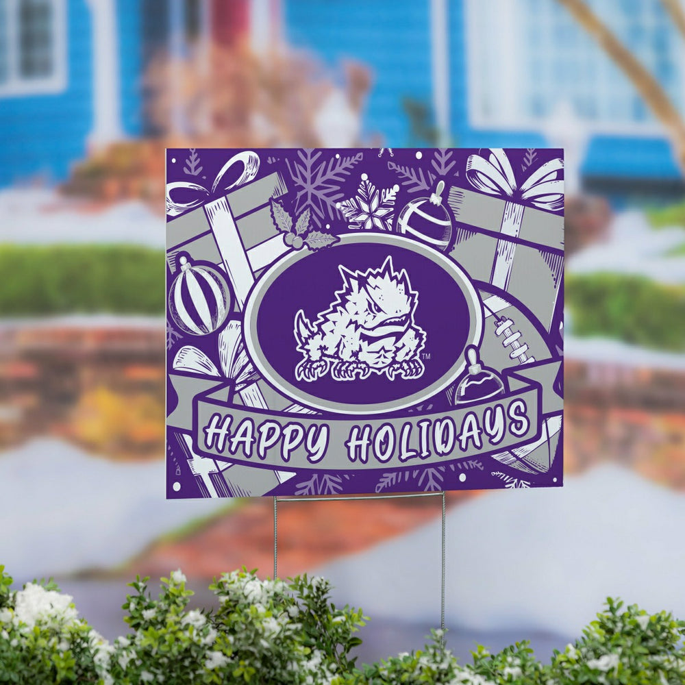Texas Christian University Yard Sign, Holiday - Collegiate Home