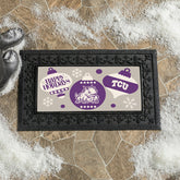 Texas Christian University Holiday Flocked Coir Sassafras Switch Mat, - Collegiate