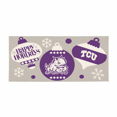 Texas Christian University Holiday Flocked Coir Sassafras Switch Mat, - Collegiate