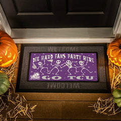Texas Christian University Flocked Coir Halloween Sassafras Switch Mat - Collegiate