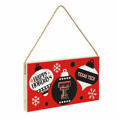 Texas Tech University Holiday Wood Wall Sign, 6x11 - Collegiate Home