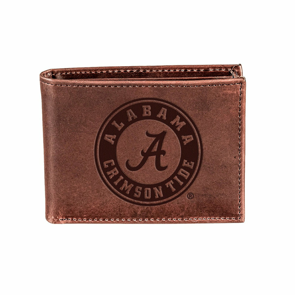 University of Alabama, Bi-Fold Wallet, Brown, CH, 100% Genuine Leather - Collegiate Home
