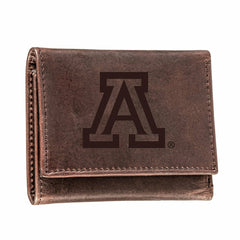 University of Arizona, Tri-Fold Wallet, Brown, CH, 100% Genuine Leathe - Collegiate Home