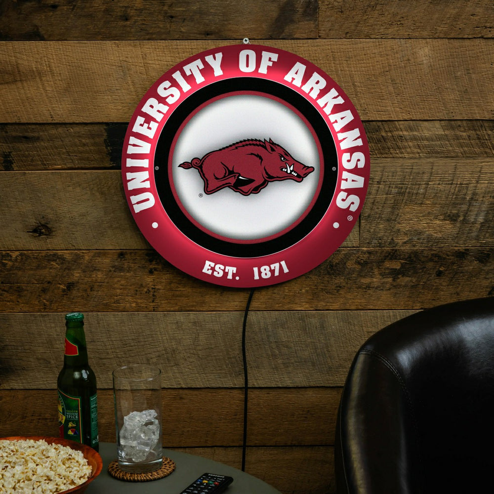 University of Arkansas, Metal Lite, Round - Collegiate