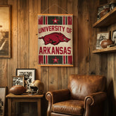 University of Arkansas, Canvas Wall Tapestry, Medium, 36x24 - Collegiate Home