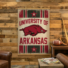 University of Arkansas, Canvas Wall Tapestry, Large, 54x36 - Collegiate Home