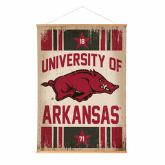 University of Arkansas, Canvas Wall Tapestry, Large, 54x36 - Collegiate Home
