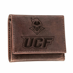 University of Central Florida, Tri-Fold Wallet, Brown, CH, 100% Genuin - Collegiate Home