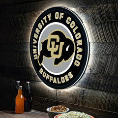 LED Wall Decor, Round, University of Colorado - Collegiate Home