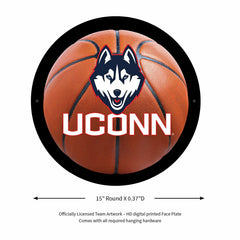 LED Wall Decor, Round, Med, Uconn, Basketball - Collegiate Home