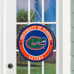 University of Florida Round Door Décor with Hanging Rope, 18x18 - Collegiate Home