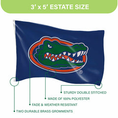 University of Florida Single Sided Flag w/ 2 Grommets, 3'x5' - Collegiate Home