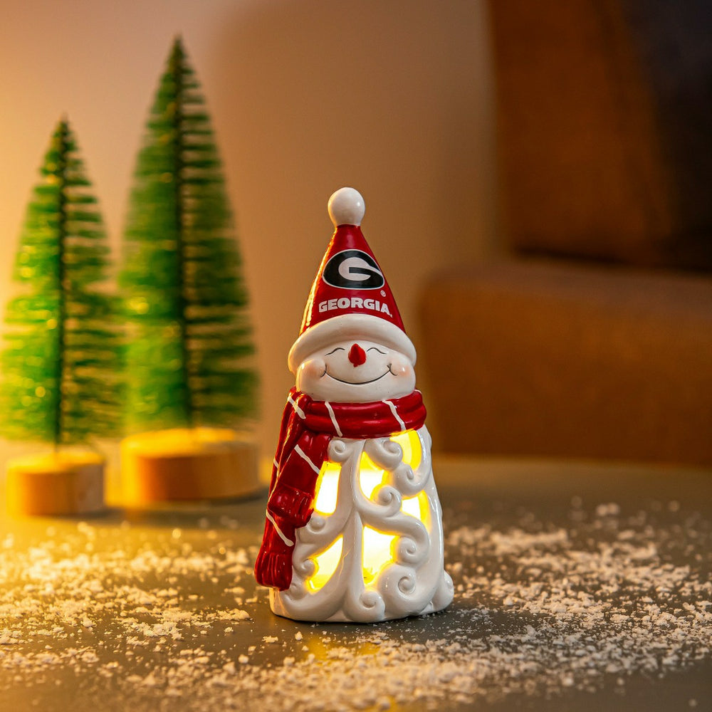 University of Georgia Snowman LED Statuary, 8" - Collegiate Home