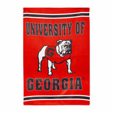 University of Georgia Alternate Bulldog Logo Embossed Suede House Flag - Collegiate Home