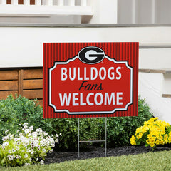 University of Georgia Coroplast Yard Sign, "Fans Welcome" - Collegiate Home