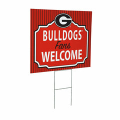 University of Georgia Coroplast Yard Sign, "Fans Welcome" - Collegiate Home