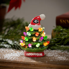4" Mini LED Tabletop Christmas Tree, Set of 2, University of Georgia - Collegiate Home