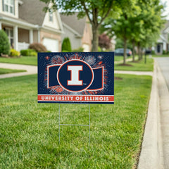 University of Illinois Yard Sign, Patriotic - Collegiate Home