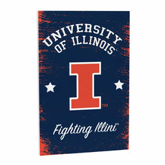University of Illinois Wood Wall Sign, 16x24 - Collegiate Home