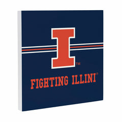 University of Illinois Wood Wall Sign, 12x12 - Collegiate Home