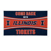 28" x 16" PVC Trapper Mat, Come Back with Tickets, University of Illin - Collegiate