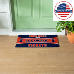 28" x 16" PVC Trapper Mat, Come Back with Tickets, University of Illin - Collegiate