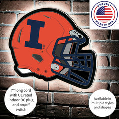 LED Wall Decor, Helmet, University of Illinois - Collegiate Home