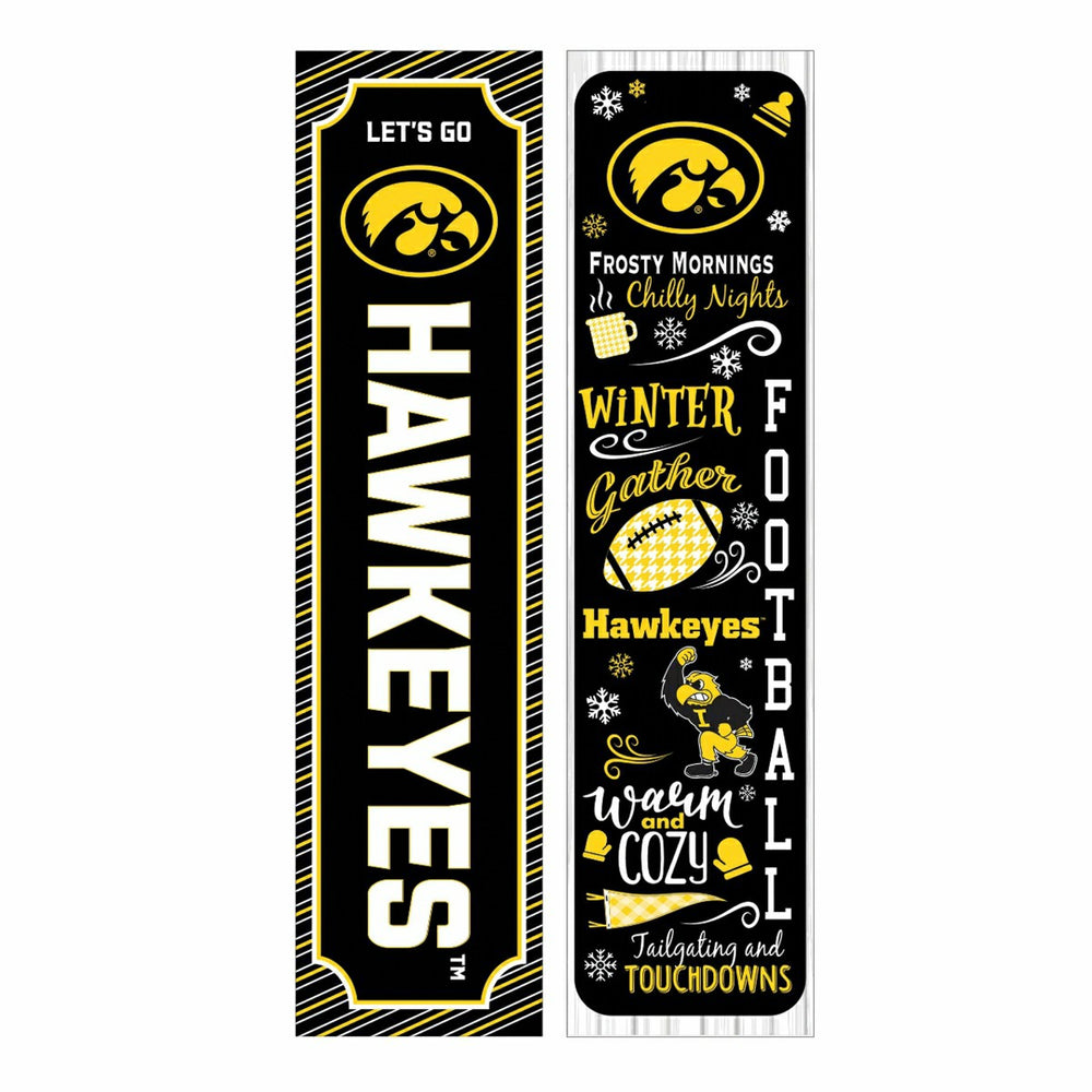 46" Double Sided Leaner, University of Iowa, Winter Seasonal - Collegiate Home