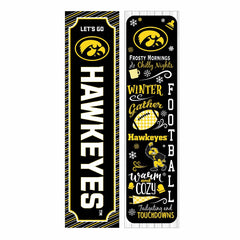 46" Double Sided Leaner, University of Iowa, Winter Seasonal - Collegiate Home