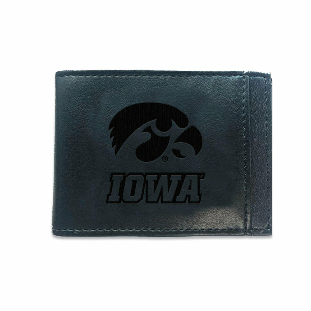 Front Pocket Wallet w/ RFID Blocking, University of Iowa, Black - Collegiate Home